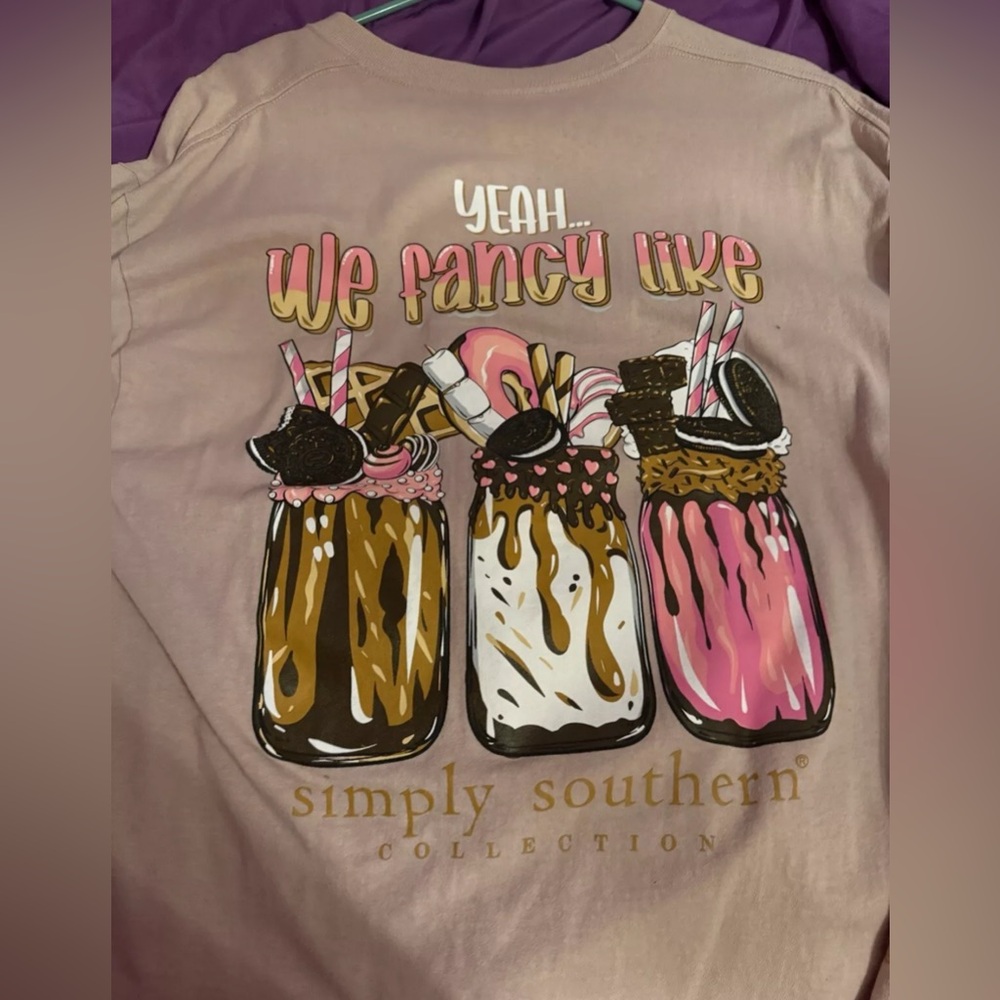 Simply Southern We Fancy Like Adult LARGE Long sleeve T Shirt